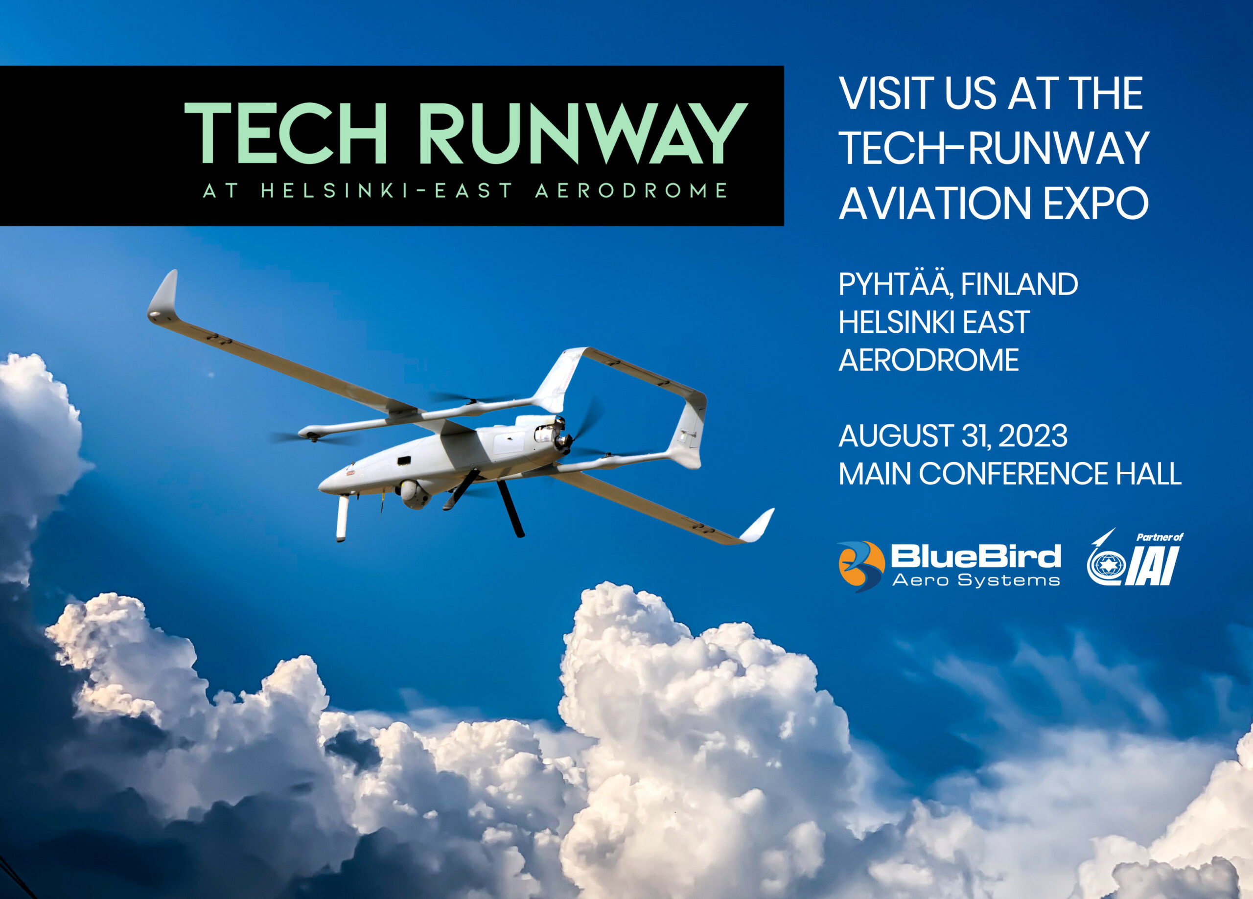 Read more about the article BlueBird To Exhibit At The TECH-RUNWAY AVIATION EXPO, Helsinki – Aug 31, 2023